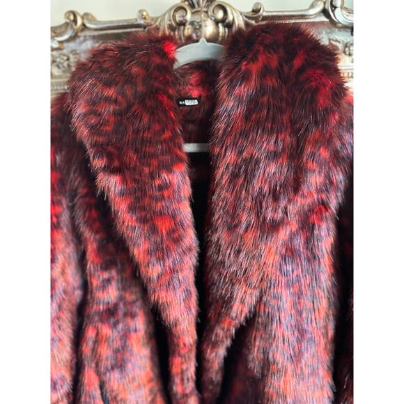 NATORI Red Leopard Faux Fur Jacket - Picture 7 of 10